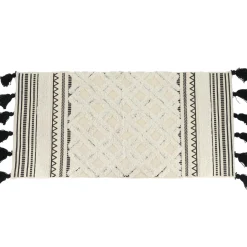 TENDANCE Tapis de bain coton (45 x 90 cm) Agadir Noir New