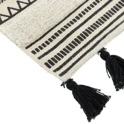 TENDANCE Tapis de bain coton (45 x 90 cm) Agadir Noir New