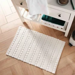 DOUCEUR D'INTERIEUR Tapis de bain coton (50 x 80 cm) Cleonis Blanc Best