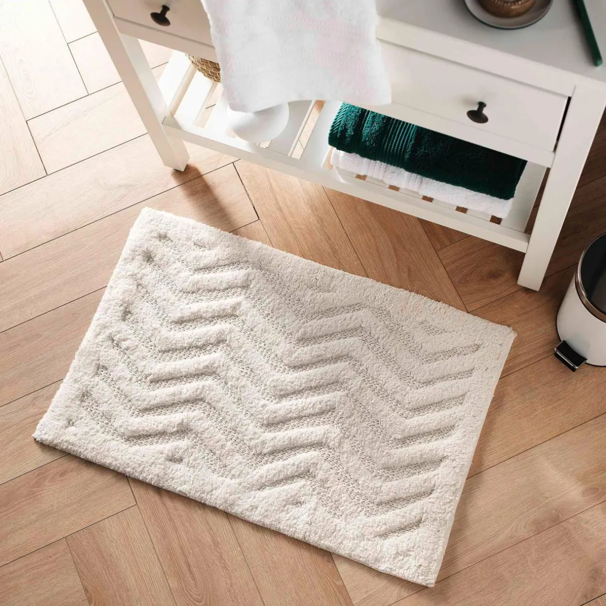DOUCEUR D'INTERIEUR Tapis de bain coton (50 x 80 cm) Angelis Blanc Hot