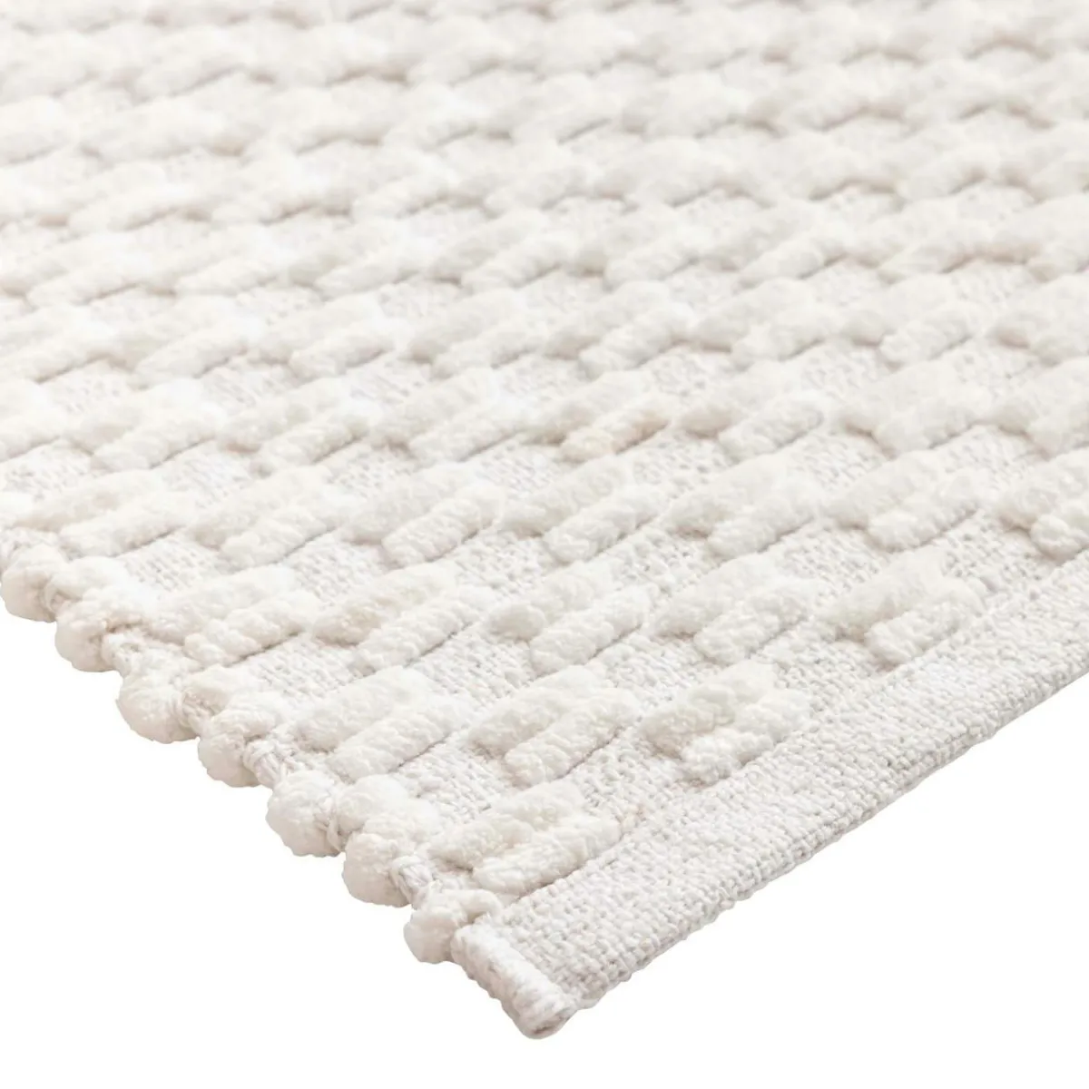 douceur d'intu017drieur Tapis de bain coton tissé (50 x 80 cm) Lois Beige Ecru Clearance