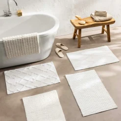 douceur d'intu017drieur Tapis de bain en coton (50 x 80 cm) Otis Beige Ecru