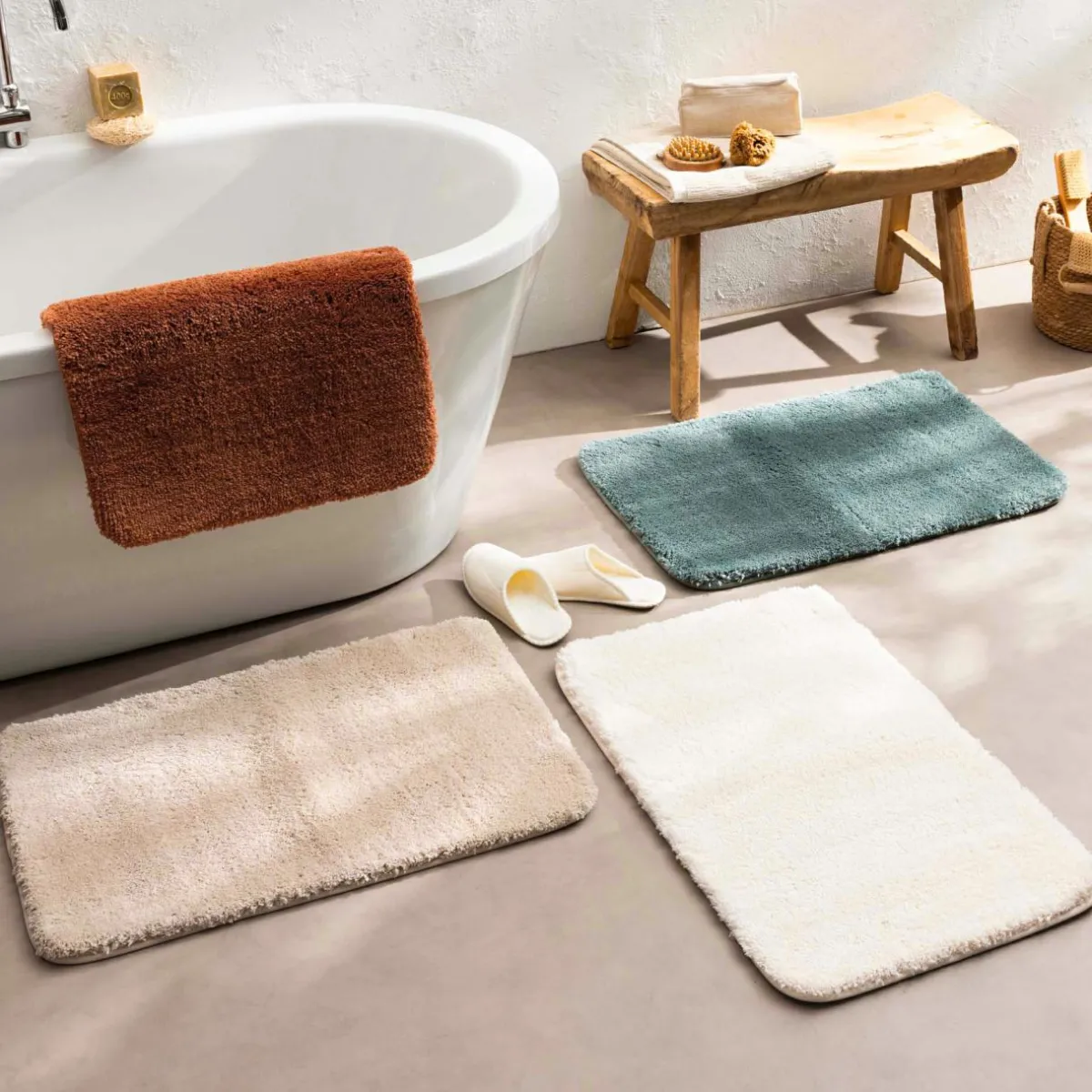 douceur d'intu017drieur Tapis de bain microfibre (50 x 80 cm) Maël Terracotta Sale