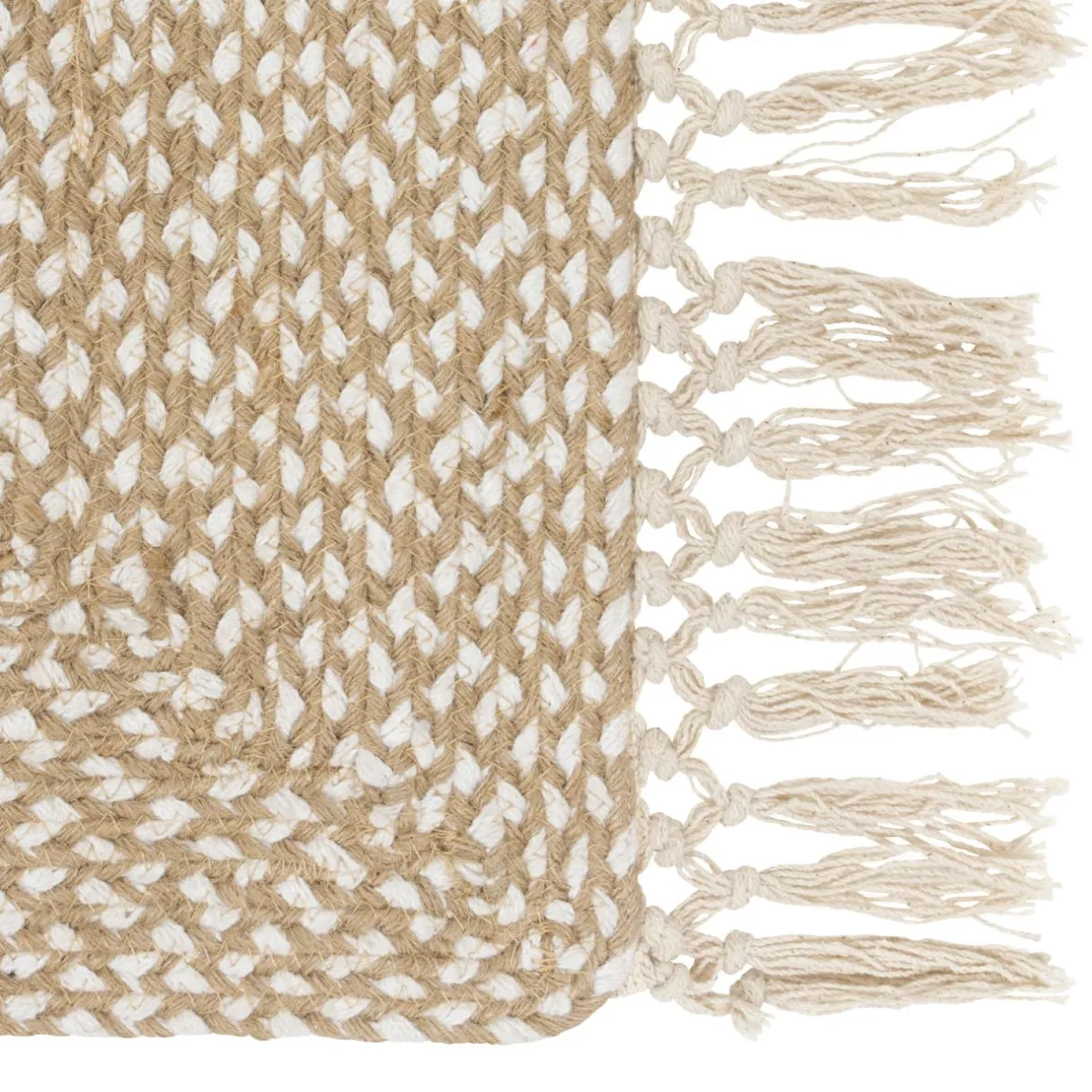 ATMOSPHERA Tapis de couloir jute et coton (80 x 200 cm) Jyta Blanc Online