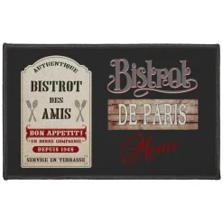 DOUCEUR D'INTERIEUR Tapis de cuisine (50 x 80 cm) Bistrot des amis Rouge New