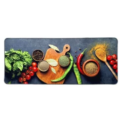 LUANCE Tapis de cuisine antidérapant (50 x 120 cm) Aromates Multicolore Discount