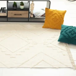 ATMOSPHERA Tapis de salon coton (120 x 170 cm) Inca Ivoire Sale