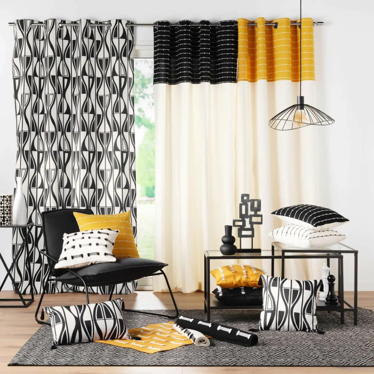 DOUCEUR D'INTERIEUR Tapis de salon coton (50 x 80 cm) Juline Noir Sale