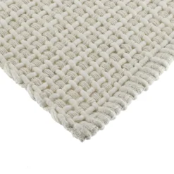 TENDANCE Tapis de salon coton (50 x 90 cm) Mimetisme Blanc et Ivoire Clearance