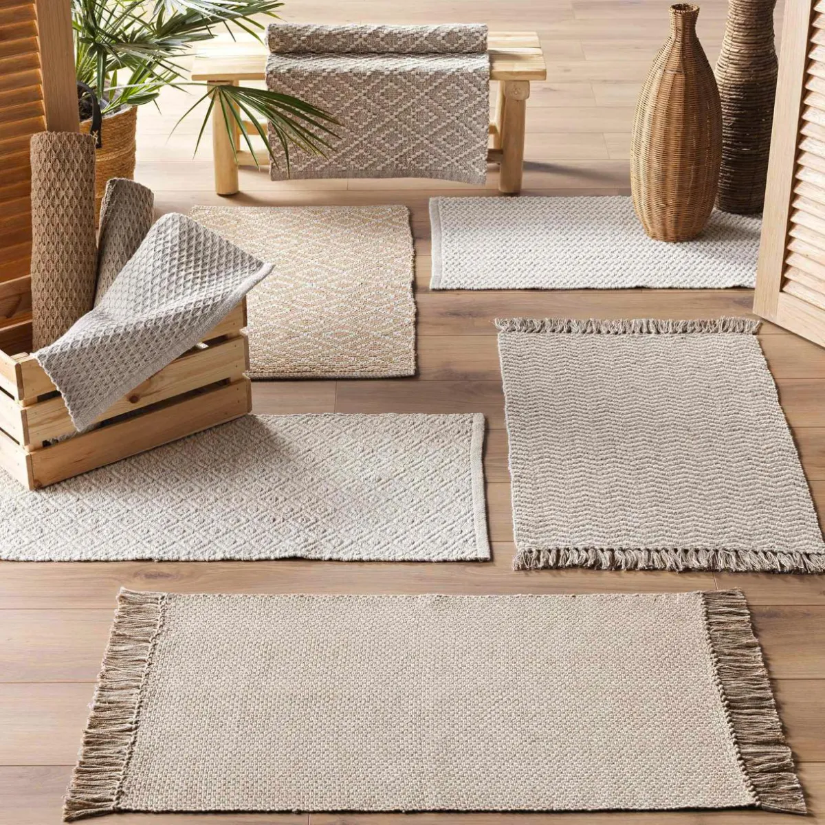 DOUCEUR D'INTERIEUR Tapis de salon coton (50 x 80 cm) Alivia Ecru Best