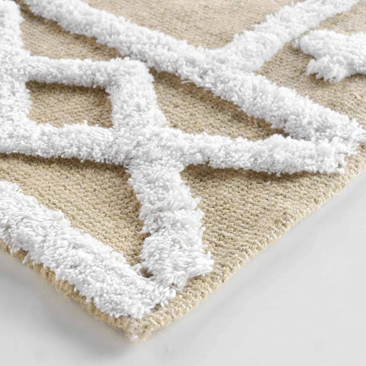 DOUCEUR D'INTERIEUR Tapis de salon jute et coton (120 x 170 cm) Medine Beige Hot