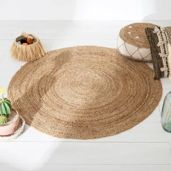 ATMOSPHERA Tapis de salon jute rond (120 cm) Gio Beige Sale