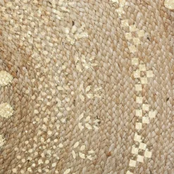 ATMOSPHERA Tapis de salon jute rond (115 cm) Gold shine Or New