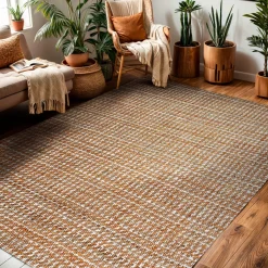 EMINZA Tapis de salon rectangulaire jute tissée main (160 x 230 cm) Weston Marron Outlet