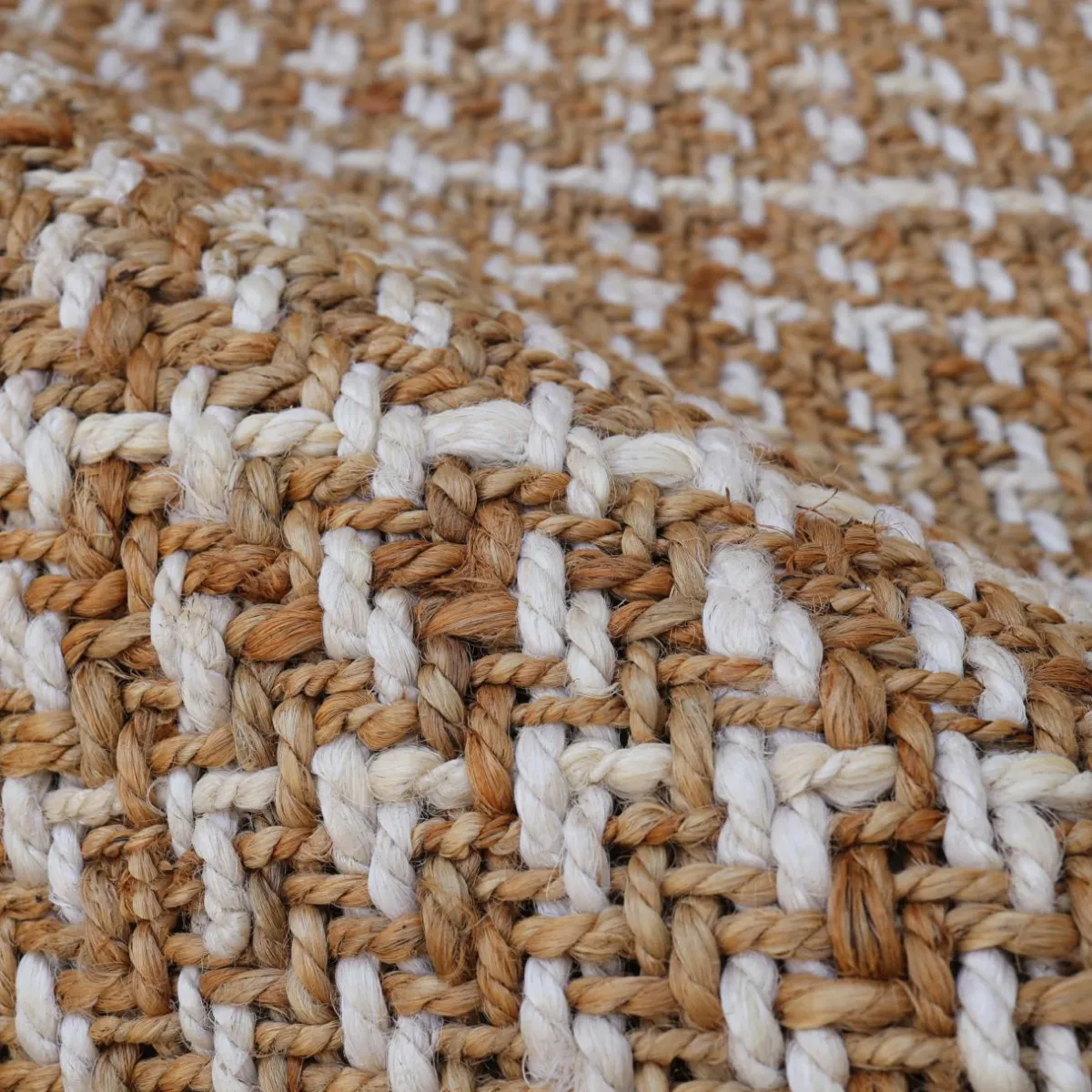 EMINZA Tapis de salon rectangulaire jute tissée main (160 x 230 cm) Weston Marron Outlet