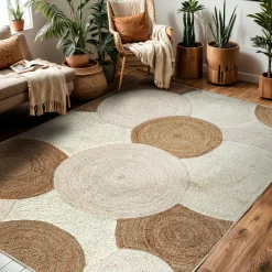 EMINZA Tapis de salon rectangulaire jute tressée main (200x300 cm) Reina Beige Clearance