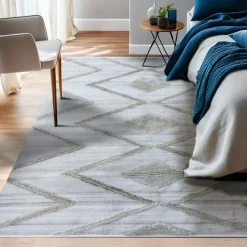 EMINZA Tapis de salon rectangulaire matière recyclée tuftée (160 x 230 cm) Kaito Ivoire