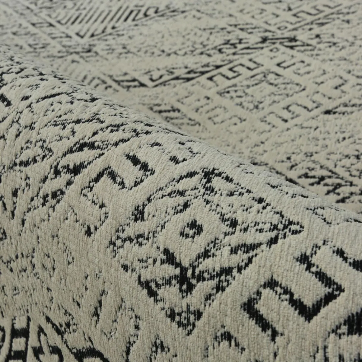 EMINZA Tapis de salon rectangulaire jacquard (140 x 200 cm) Zahra Noir New