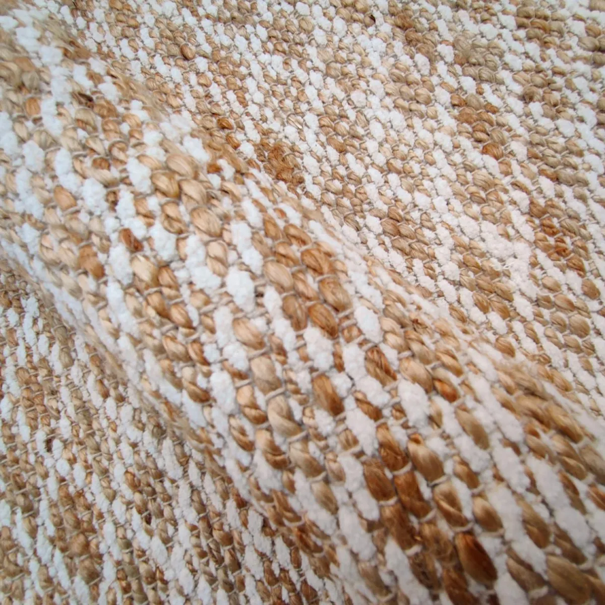 EMINZA Tapis de salon rectangulaire jute tissée main (140 x 200 cm) Yuki Marron New