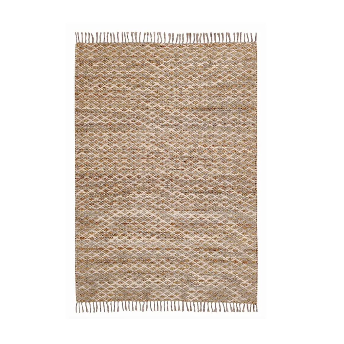 EMINZA Tapis de salon rectangulaire jute tissée main (140 x 200 cm) Yuki Marron New