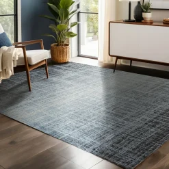 EMINZA Tapis de salon rectangulaire jacquard (140 x 200 cm) Shiraz Argent New