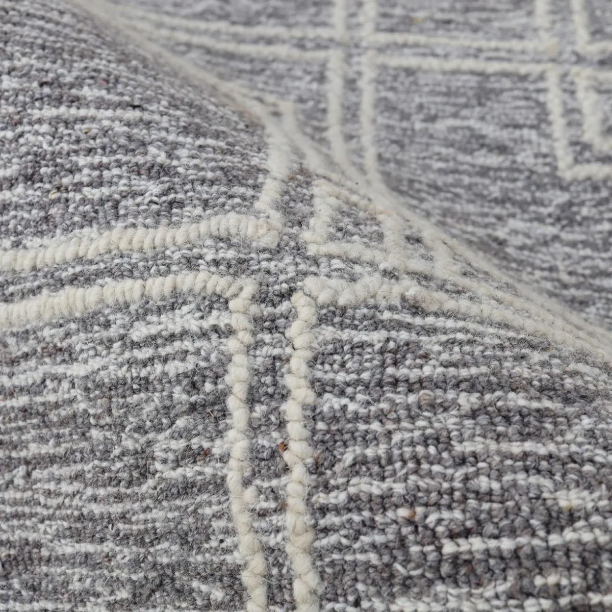 EMINZA Tapis de salon rectangulaire laine tuftée (160 x 230 cm) Yutoo Gris Outlet