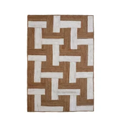 EMINZA Tapis de salon rectangulaire jute tissée main (140 x 200 cm) Anjali Marron New