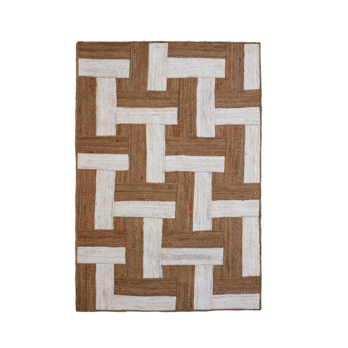 EMINZA Tapis de salon rectangulaire jute tissée main (140 x 200 cm) Anjali Marron New