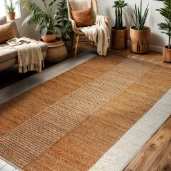 EMINZA Tapis de salon rectangulaire jute tissée main (160 x 230 cm) Hudson Marron Sale
