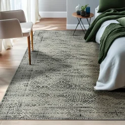 EMINZA Tapis de salon rectangulaire jacquard (160 x 230 cm) Zahra Noir Discount