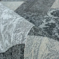 EMINZA Tapis de salon rectangulaire jacquard (160 x 230 cm) Rishi et gris Noir Hot