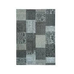EMINZA Tapis de salon rectangulaire jacquard (160 x 230 cm) Rishi et gris Noir Hot