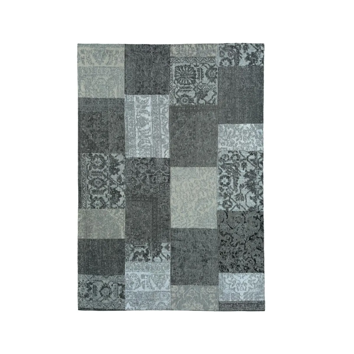 EMINZA Tapis de salon rectangulaire jacquard (160 x 230 cm) Rishi et gris Noir Hot