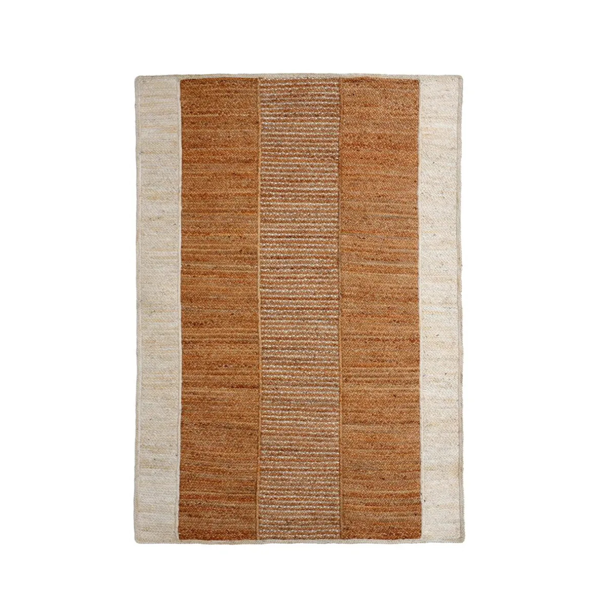 EMINZA Tapis de salon rectangulaire jute tissée main (140 x 200 cm) Hudson Marron Clearance
