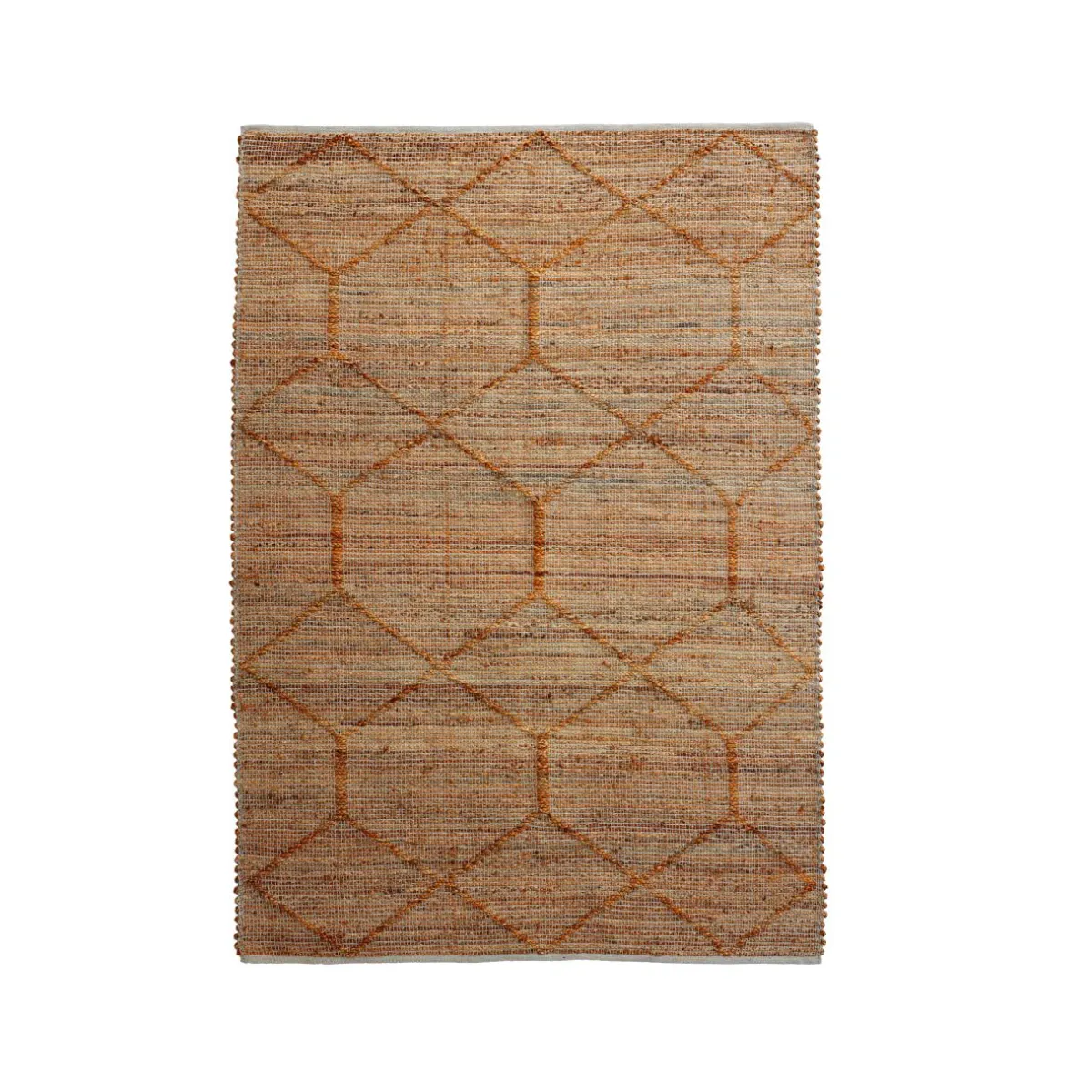 EMINZA Tapis de salon rectangulaire jute et coton tissé main (140 x 200 cm) Jaya Marron Sale