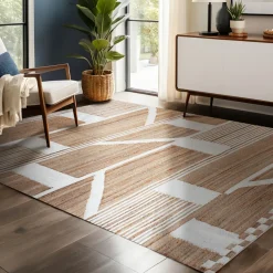 EMINZA Tapis de salon rectangulaire jute (160 x 230 cm) Paris Beige