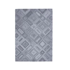 EMINZA Tapis de salon rectangulaire matière recyclée tuftée (160 x 230 cm) Shelton Gris New