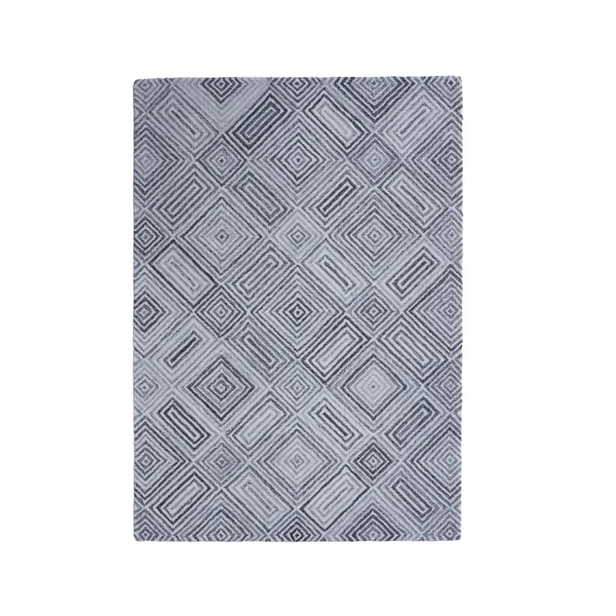 EMINZA Tapis de salon rectangulaire matière recyclée tuftée (160 x 230 cm) Shelton Gris New
