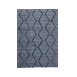 EMINZA Tapis de salon rectangulaire matière recyclée tuftée (140 x 200 cm) Noori Gris New