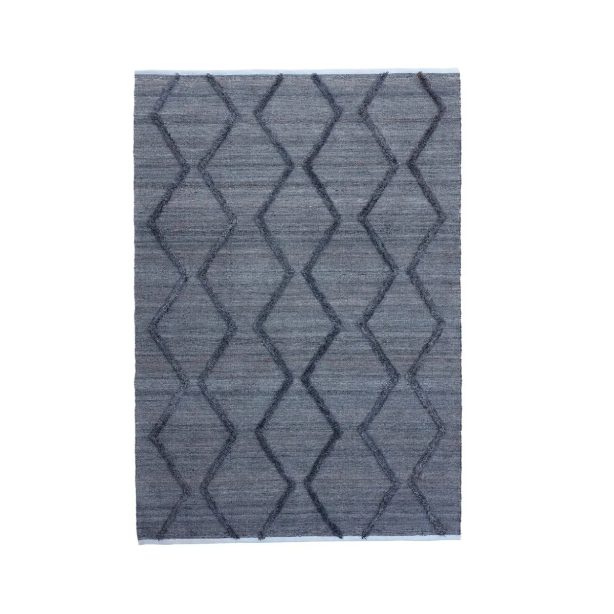 EMINZA Tapis de salon rectangulaire matière recyclée tuftée (140 x 200 cm) Noori Gris New