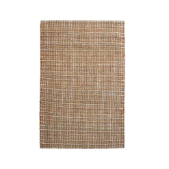 EMINZA Tapis de salon rectangulaire jute tissée main (140 x 200 cm) Weston Marron New