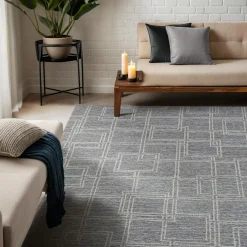 EMINZA Tapis de salon rectangulaire laine tuftée (140 x 200 cm) Yutoo Gris Sale