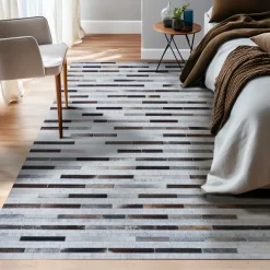 EMINZA Tapis de salon rectangulaire laine jacquard (140 x 200 cm) Sanjay Gris Online