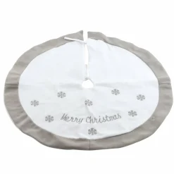 KAEMINGK Tapis de sapin rond (D89 cm) Snowflakes Merry Blanc Best