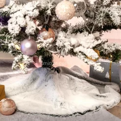 Feeric Lights & Christmas Tapis de sapin rond (D90 cm) Fourrure d'hiver Gris Clearance