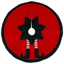 FEERIC LIGHTS Tapis de sapin rond (D90 cm) Lutin enchanté Rouge Hot