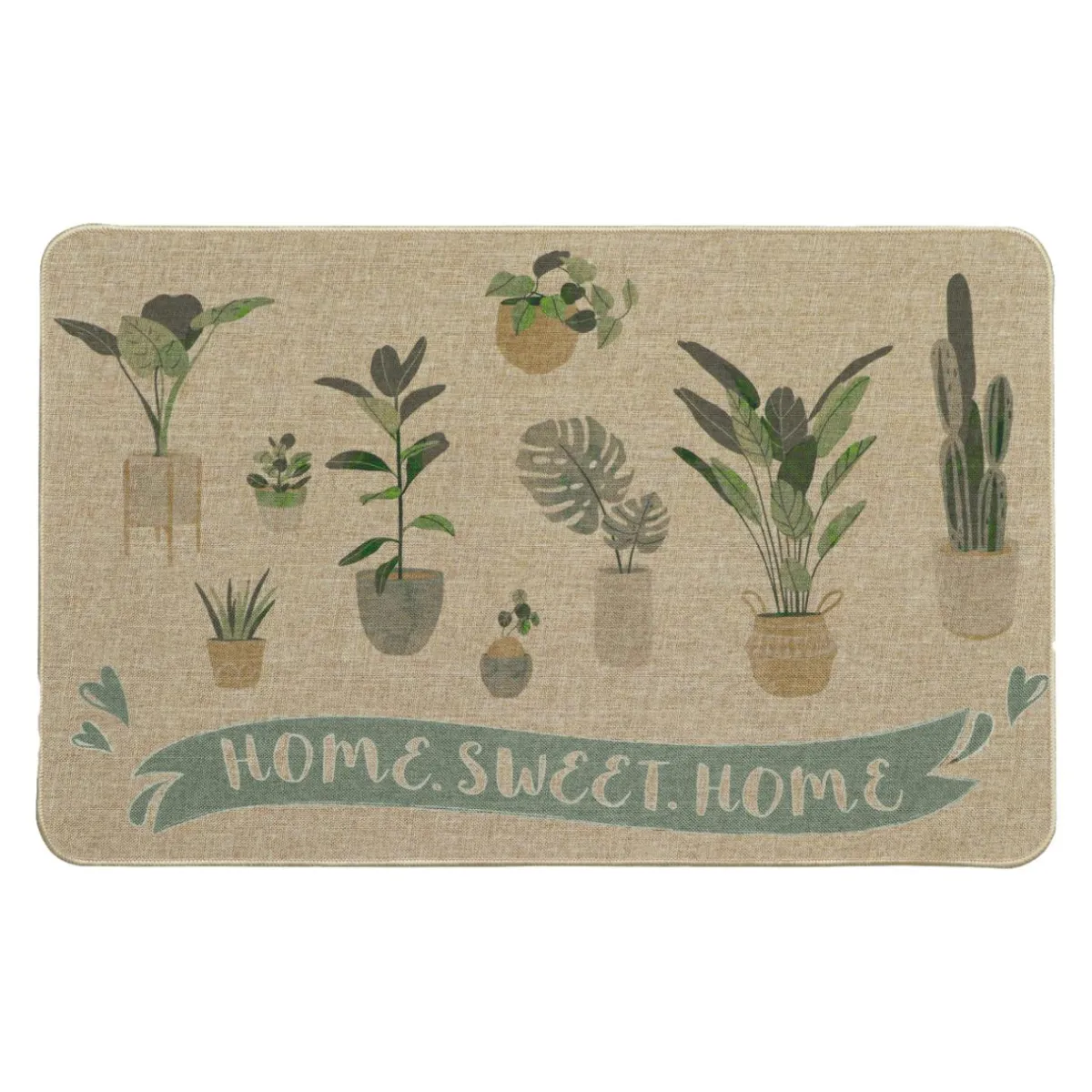 LUANCE Tapis d'entrée antidérapant (50 x 80 cm) Home Sweet Home Beige Best