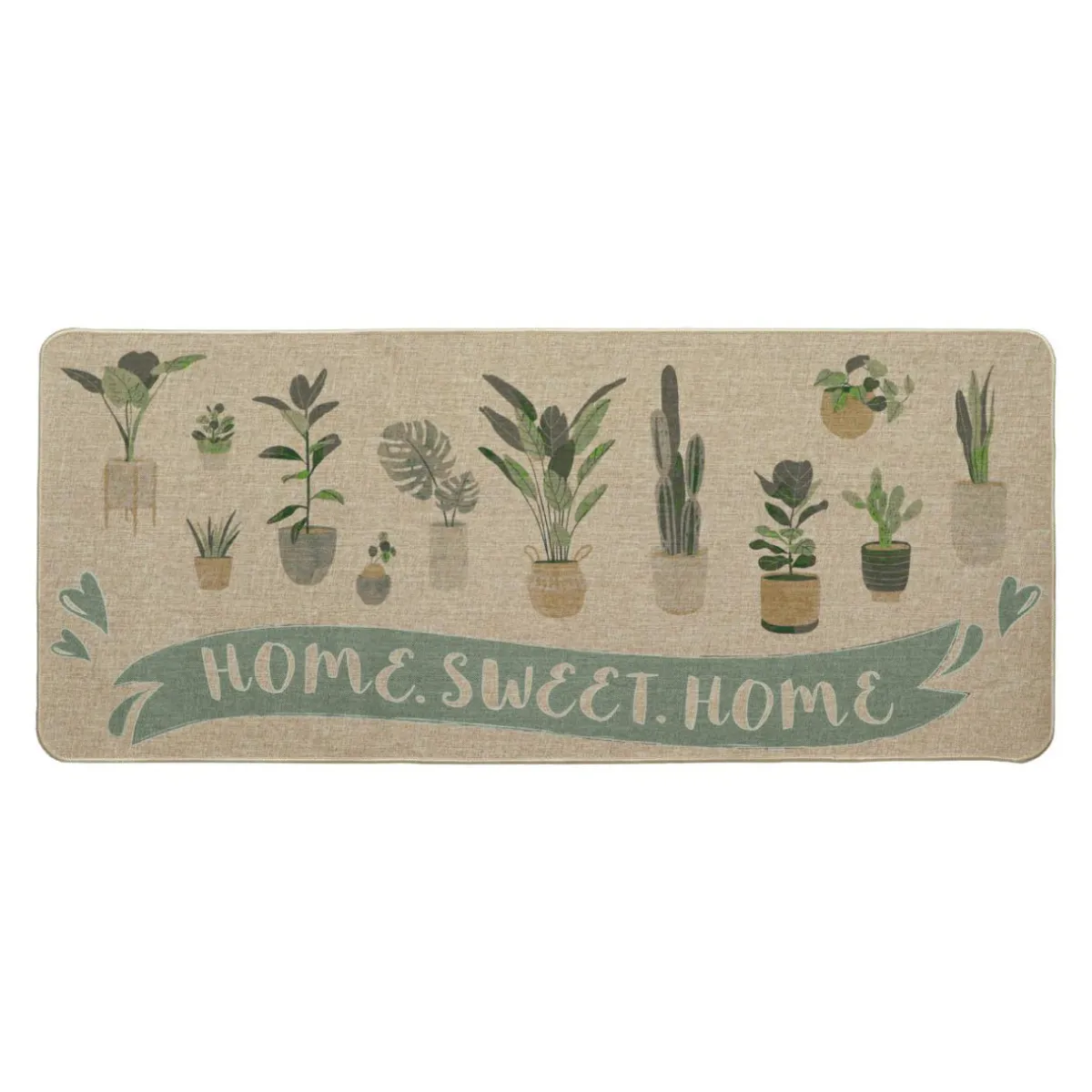 LUANCE Tapis d'entrée antidérapant (50 x 120 cm) Home Sweet Home Beige Outlet