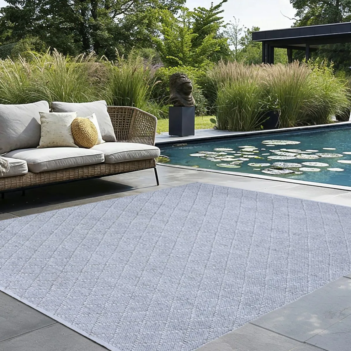 L'EFFET PAPILLON Tapis d'extérieur rectangulaire (160 x 230 cm) Orlando Perle Gris perle Outlet