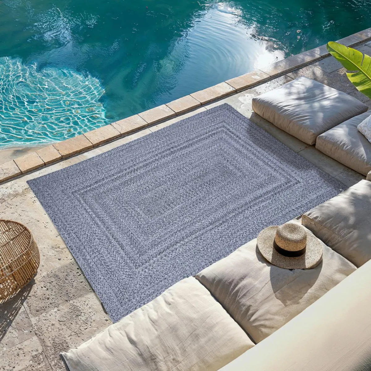 L'EFFET PAPILLON Tapis d'extérieur rectangulaire (120 x 170 cm) Pablo Poivre et sel New